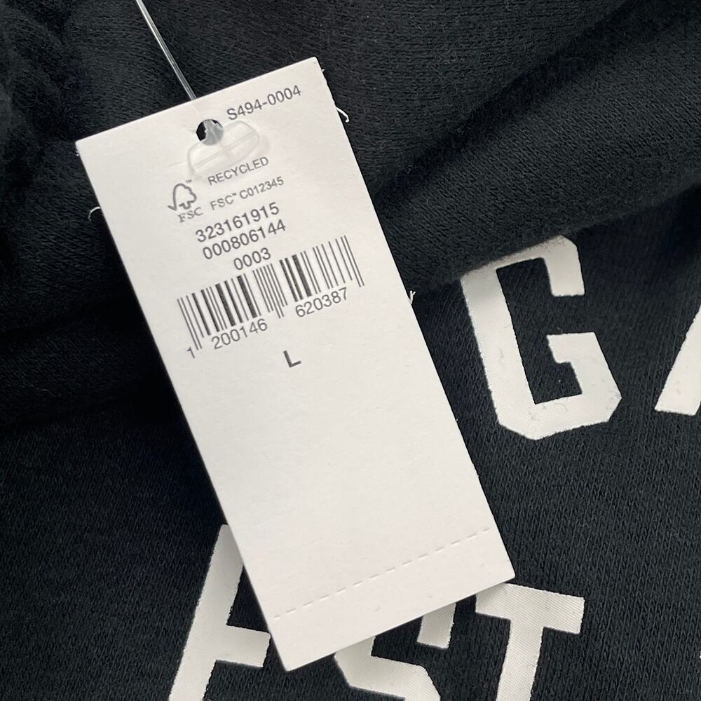GAP Men's Baggy Fit Logo Pants Sz L New $60 Black Relaxed Fleece Lounge Sweats - Picture 8 of 9